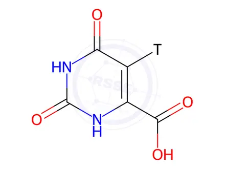 Chemical structure of OROTIC ACID, [5-3H]