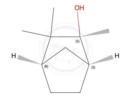 Chemical structure of endo-1,7,7-Trimethylbicyclo(2.2.1)-2-heptanol, 97%