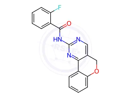 Chemical structure of N-(5H-chromeno[4,3-d]pyrimidin-2-yl)-2-fluorobenzamide