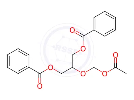 Chemical structure of 2-(Acetoxymethoxy)-1,3-propanediyl-d5 Dibenzoate