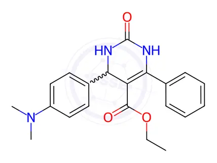 Chemical structure of Ethyl 4-(4-(dimethylamino)phenyl)-2-oxo-6-phenyl-1,2,3,4-tetrahydropyrimidine-5-carboxylate