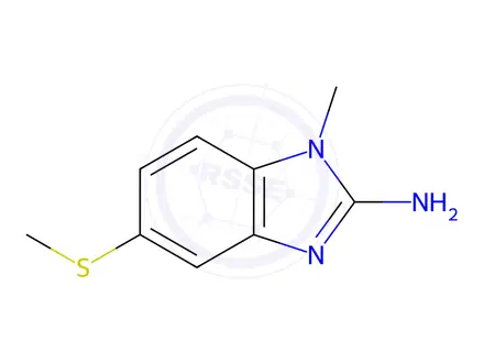 Chemical structure of Benzimidazole, 2-amino-1-methyl-5-(methylthio)-(8CI)