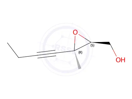 Chemical structure of Oxiranemethanol, 3-(1-butynyl)-3-methyl-, (2S-cis)-(9CI)