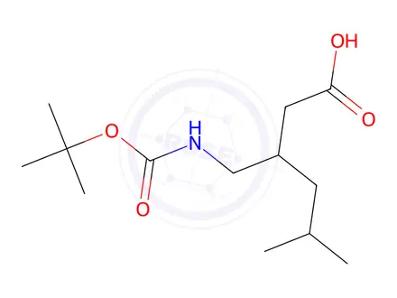 Chemical structure of 3-[[[(1,1-Dimethylethoxy)carbonyl]amino]methyl]-5-methylhexanoic Acid
