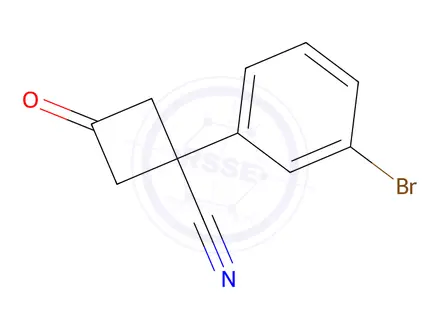 Chemical structure of 1-(3-Bromophenyl)-3-oxocyclobutane-1-carbonitrile