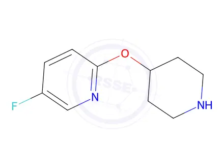 Chemical structure of 5-Fluoro-2-(piperidin-4-yloxy)pyridine hydrochloride