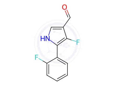 Chemical structure of 4-Fluoro-5-(2-Fluorophenyl)-1H-Pyrrole-3-Carboxaldehyde