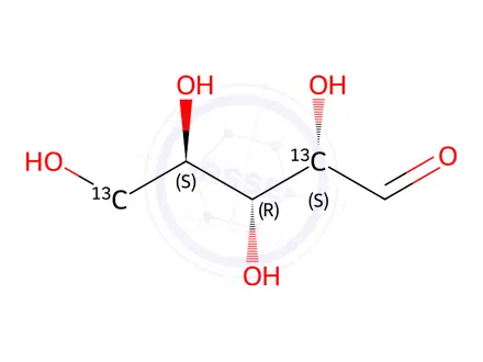 Chemical structure of D-[2,5-13C2]ribose