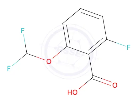 Chemical structure of 2-(difluoromethoxy)-6-fluorobenzoic Acid