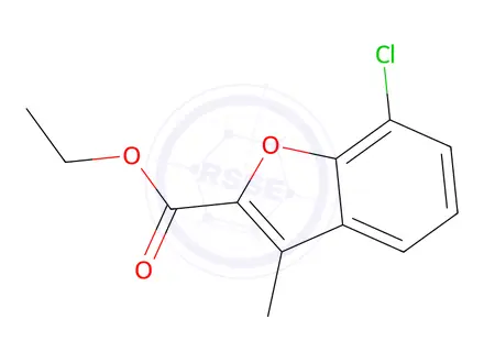 Chemical structure of Ethyl 7-Chloro-3-Methyl-1-Benzofuran-2-Carboxylate