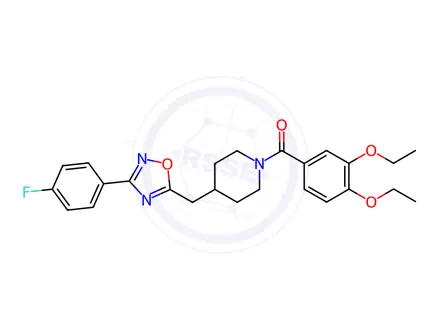 Chemical structure of 1-(3,4-diethoxybenzoyl)-4-{[3-(4-fluorophenyl)-1,2,4-oxadiazol-5-yl]methyl}piperidine
