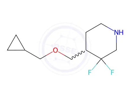 Chemical structure of Piperidine, 4-[(cyclopropylmethoxy)methyl]-3,3-difluoro-