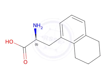 Chemical structure of 1-Naphthalenepropanoic acid, α-amino-5,6,7,8-tetrahydro-, (αS)-