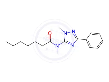 Chemical structure of N-Methyl-N-(1-methyl-3-phenyl-1H-1,2,4-triazol-5-yl)heptanamide