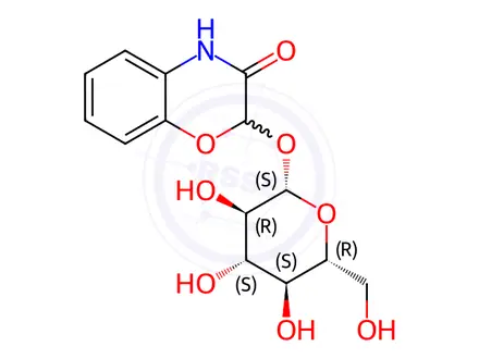 Chemical structure of 2-(((2S,3R,4S,5S,6R)-3,4,5-trihydroxy-6-(hydroxymethyl)tetrahydro-2H-pyran-2-yl)oxy)-2H-benzo[b][1,4]oxazin-3(4H)-one