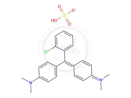 Chemical structure of [4-[(2-chlorophenyl)[4-(dimethylamino)phenyl]methylene]cyclohexa-2,5-dien-1-ylidene]dimethylammonium hydrogen sulphate