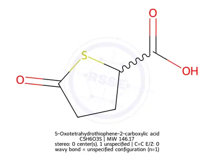 Chemical structure of 5-Oxotetrahydrothiophene-2-carboxylic acid