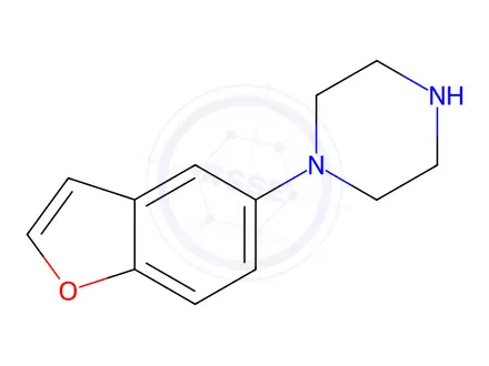 Chemical structure of 1-(Benzofuran-5-yl)piperazine