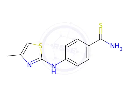 Chemical structure of 4-[(4-Methyl-1,3-thiazol-2-yl)amino]benzene-1-carbothioamide
