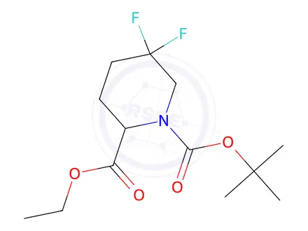 Chemical structure of 1-tert-Butyl 2-ethyl 5,5-difluoropiperidine-1,2-dicarboxylate