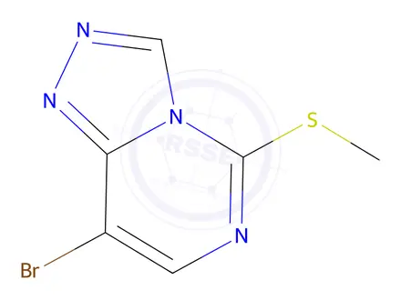 Chemical structure of 8-Bromo-5-(methylthio)-[1,2,4]triazolo[4,3-c]pyrimidine