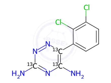 Chemical structure of Lamotrigine-13C3