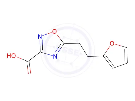 Chemical structure of 5-(2-(Furan-2-yl)ethyl)-1,2,4-oxadiazole-3-carboxylic acid