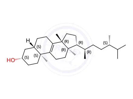 Chemical structure of 14-Methyl-5α-ergost-8-en-3β-ol