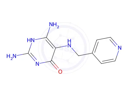 Chemical structure of 2,6-Diamino-5-((pyridin-4-ylmethyl)amino)pyrimidin-4(1H)-one
