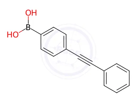 Chemical structure of Boronic acid, B-[4-(2-phenylethynyl)phenyl]-