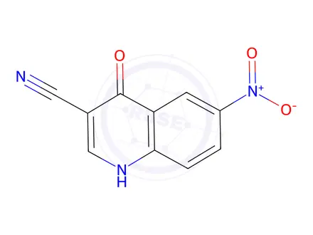 Chemical structure of 6-nitro-4-oxo-1,4-dihydroquinoline-3-carbonitrile
