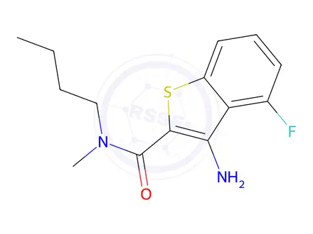 Chemical structure of 3-Amino-N-butyl-4-fluoro-N-methyl-1-benzothiophene-2-carboxamide