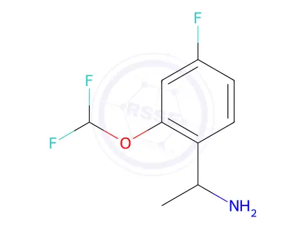 Chemical structure of 1-(2-(Difluoromethoxy)-4-fluorophenyl)ethan-1-amine