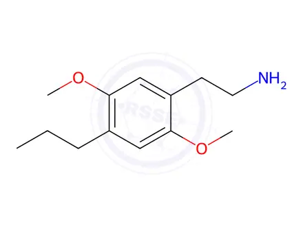 Chemical structure of 2,5-Dimethoxy-4-propylphenethylamine