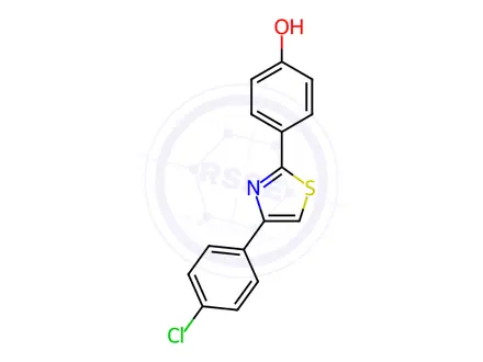 Chemical structure of 4-[4-(4-chlorophenyl)-1,3-thiazol-2-yl]phenol
