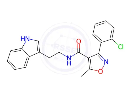 Chemical structure of n-(2-(1h-Indol-3-yl)ethyl)-n-(3-(2-chlorophenyl)-5-methylisoxazol-4-yl)formamide