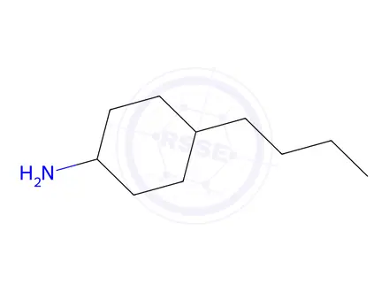 Chemical structure of Cyclohexanamine, 4-butyl-, trans-