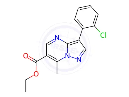 Chemical structure of Ethyl 3-(2-chlorophenyl)-7-methylpyrazolo[1,5-a]pyrimidine-6-carboxylate