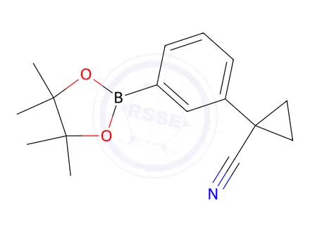 Chemical structure of 1-[3-(4,4,5,5-Tetramethyl-[1,3,2]dioxaborolan-2-yl)-phenyl]-cyclopropanecarbonitrile