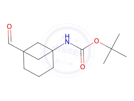 Chemical structure of Tert-butyl (5-formylbicyclo[3.1.1]Heptan-1-yl)carbamate