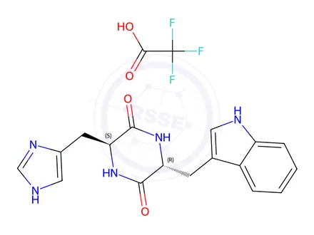 Chemical structure of cyclo-L-Trp-L-His