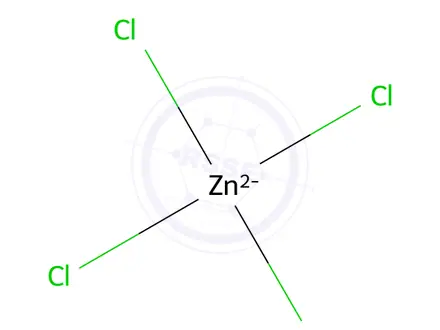 Chemical structure of Zincate(2-), tetrachloro-, (T-4)-