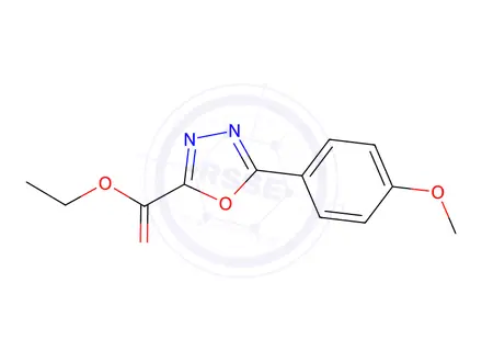Chemical structure of Ethyl 5-(4-methoxyphenyl)-1,3,4-oxadiazole-2-carboxylate