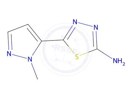 Chemical structure of 5-(1-Methyl-1h-pyrazol-5-yl)-1,3,4-thiadiazol-2-amine