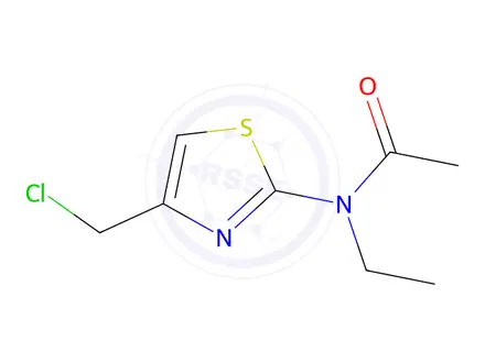 Chemical structure of N-[4-(chloromethyl)-1,3-thiazol-2-yl]-N-ethylacetamide