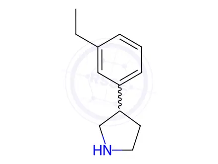 Chemical structure of 3-(3-ethylphenyl)pyrrolidine hydrochloride
