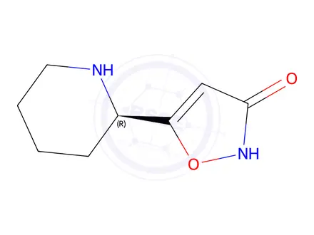 Chemical structure of 3(2H)-Isoxazolone,5-(2-piperidinyl)-,(R)-(9CI)