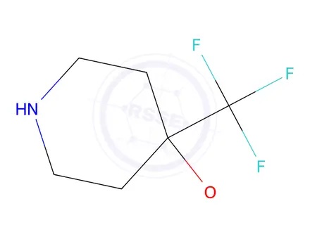 Chemical structure of 4-methoxy-4-(trifluoromethyl)piperidine