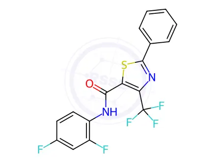 Chemical structure of N-(2,4-Difluorophenyl)-2-phenyl-4-(trifluoromethyl)-1,3-thiazole-5-carboxamide