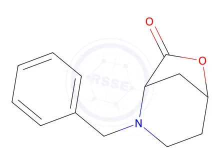 Chemical structure of 2-benzyl-6-oxa-2-azabicyclo[3.2.1]octan-7-one